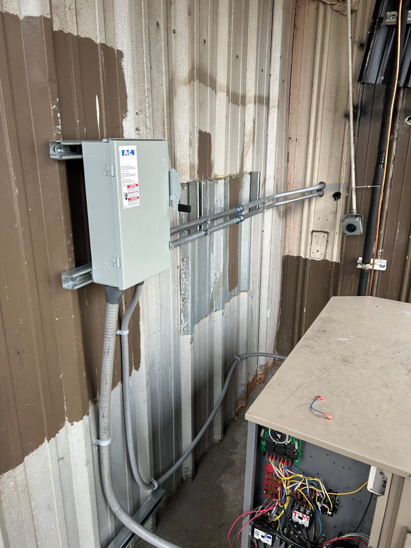 Commercial electrical panel and conduit installation for walk-in freezer system in Portland OR