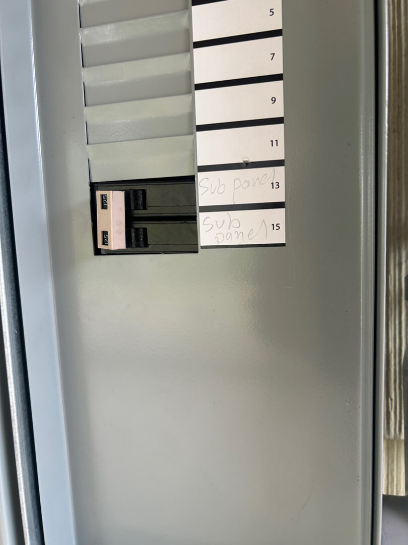 Newly installed electrical panel with labeled circuits for 200 amp service upgrade in Portland OR