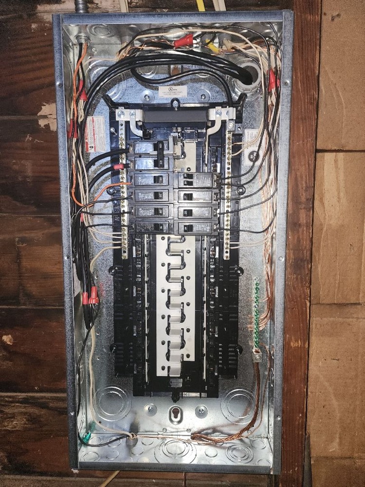 New subpanel interior with completed breaker wiring, Portland, OR